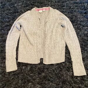 GAP Gray Cable Knit Cardigan Sweater